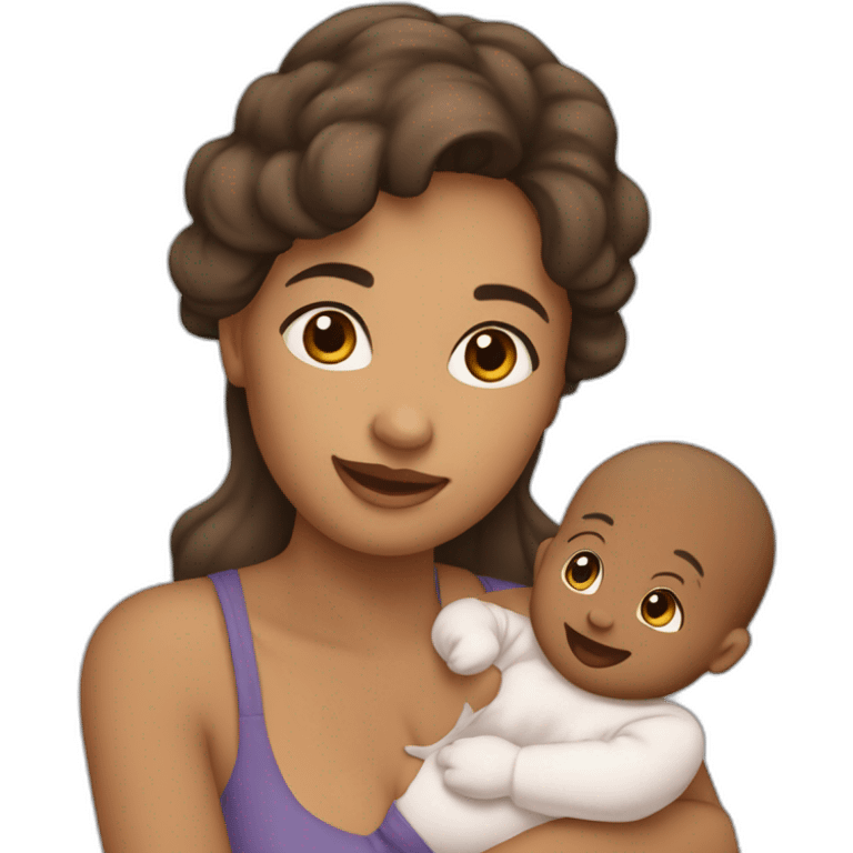 une femme qui alaite un bébé emoji