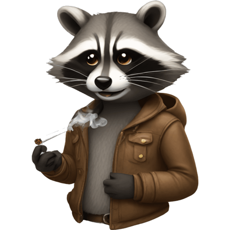 A RACoon smoking emoji