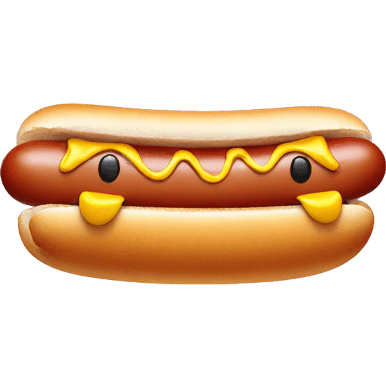 Hot dog with a smiley face emoji