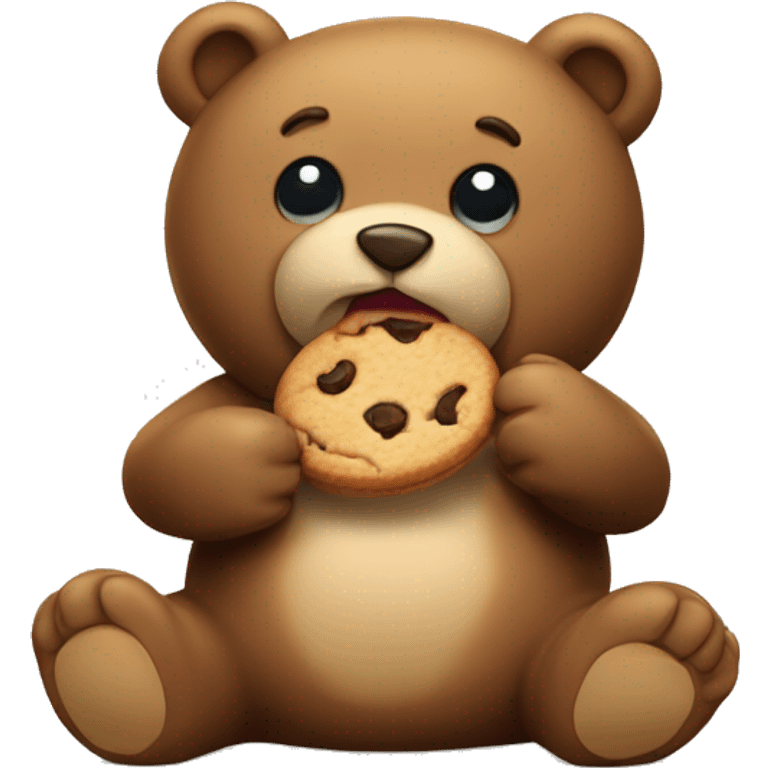 Teddy bear eating a cookie  emoji