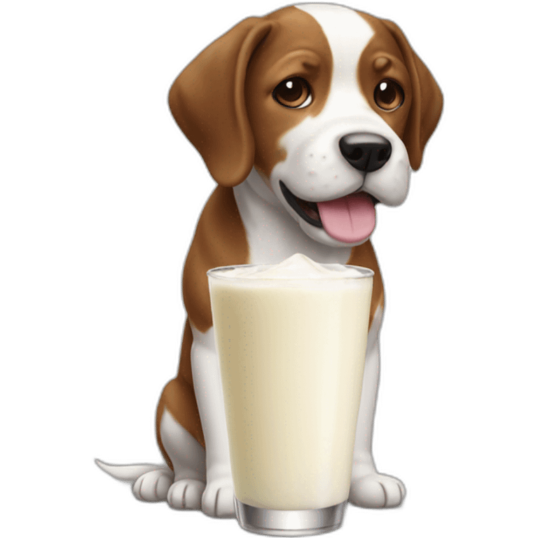 Drink milk dog emoji