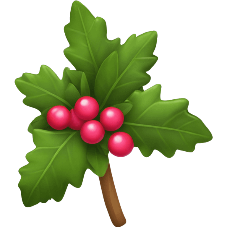 red berry mistletoe with pink bow emoji