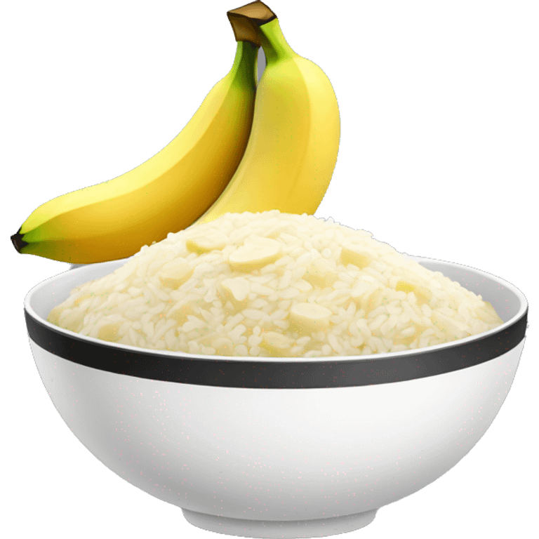 dish with banana and rice emoji