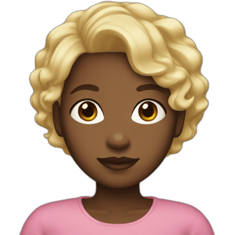 Black girl with short blonde hair emoji