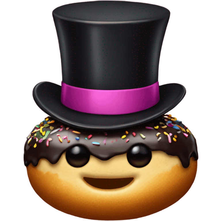 Donut with a top hat  emoji