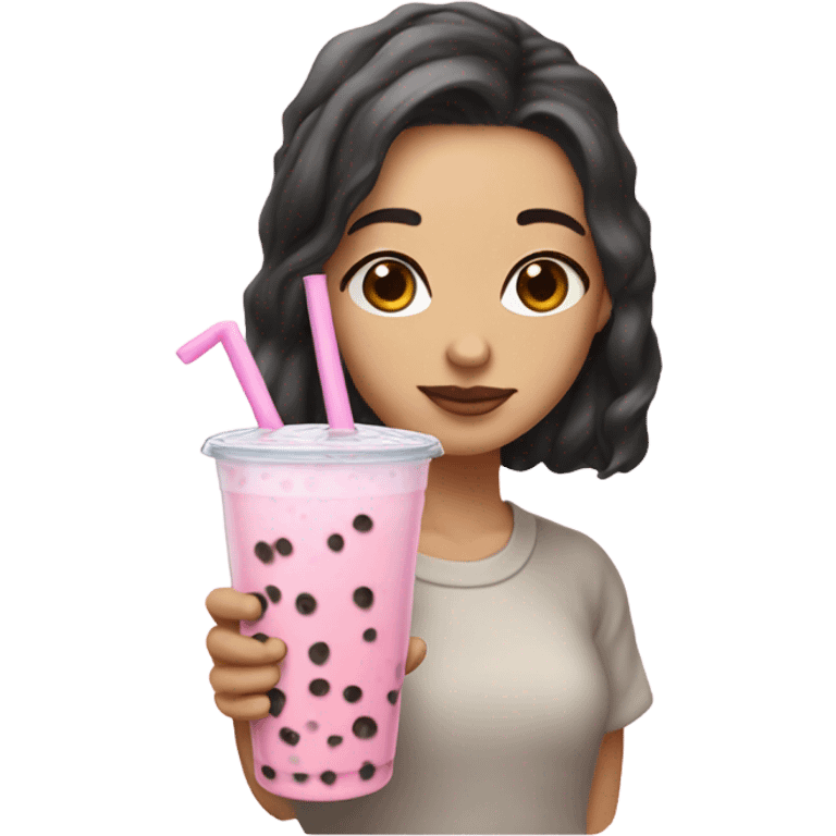 Light Pink boba tea realistic  emoji