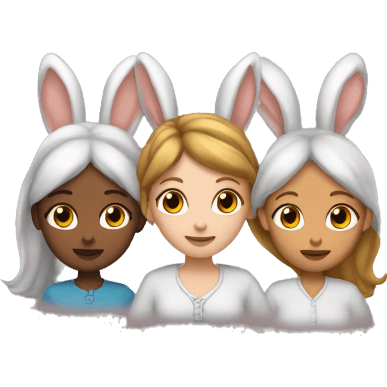 3 femmes avec des oreilles de lapin  emoji