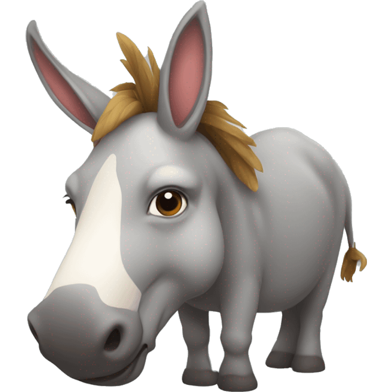 Burro subido en un elefante emoji