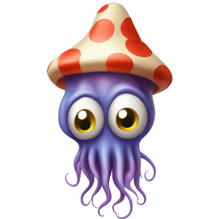 A sad clown squid emoji