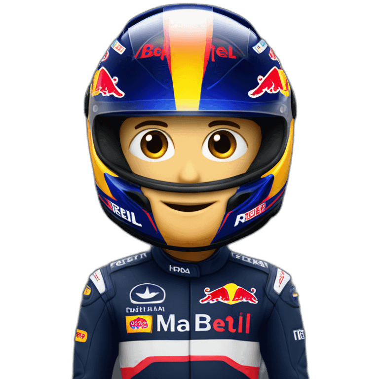 Max verstsppen with redbull formula 1 helmet emoji