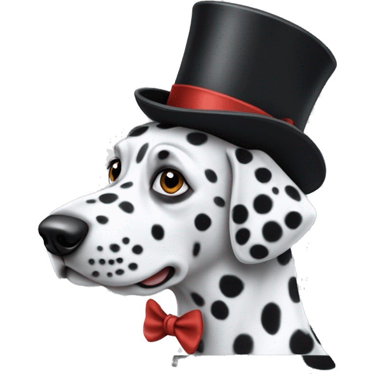 Dalmatian with a top hat emoji