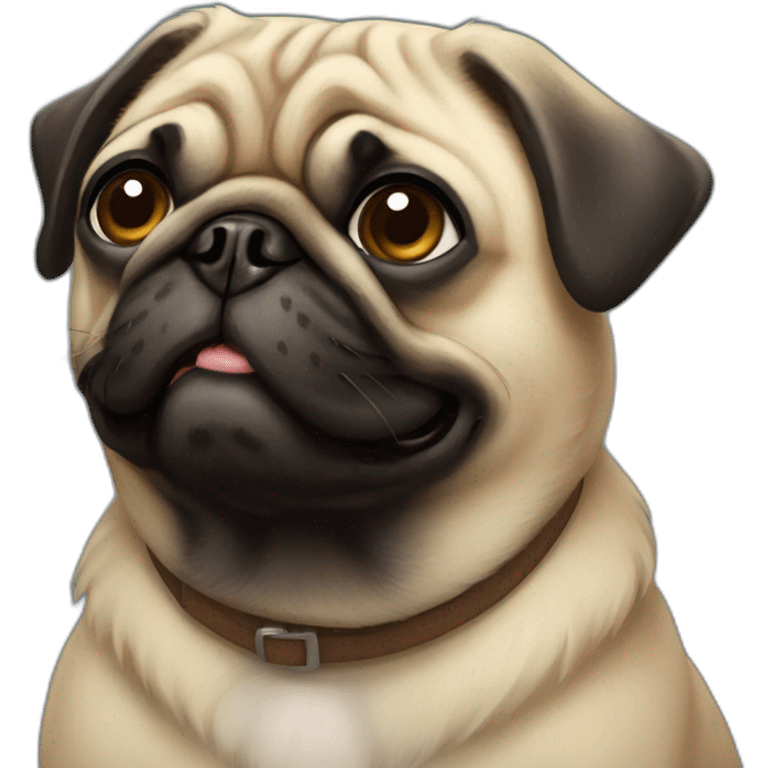 pug dog, smile emoji