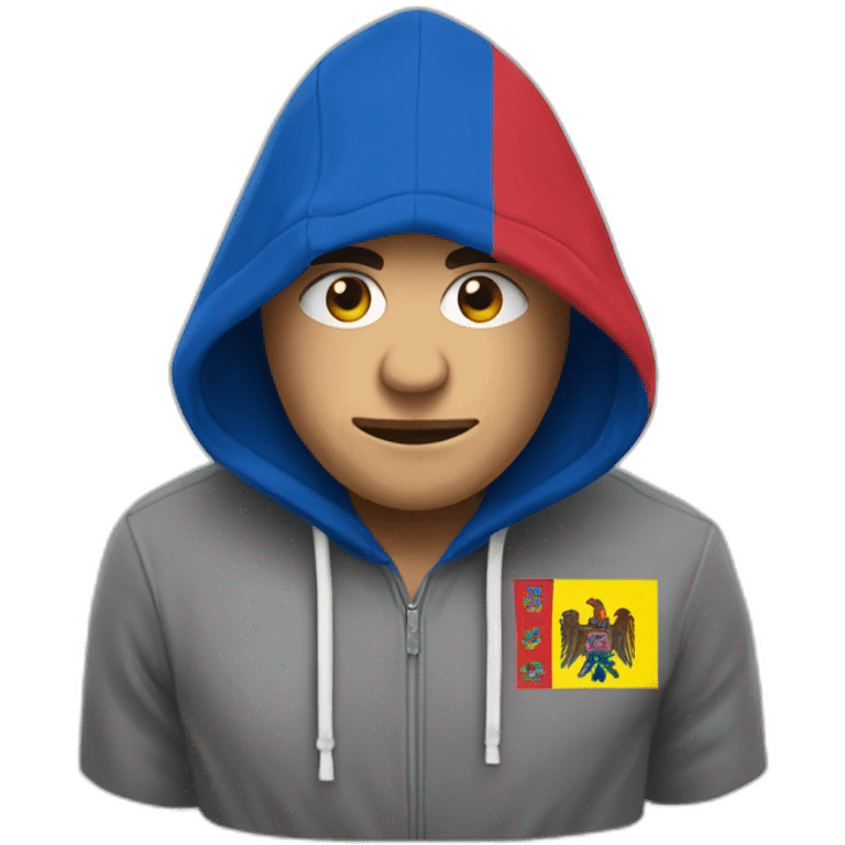 man in hoodie with moldova flag smoke emoji