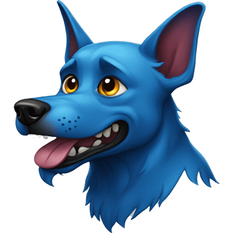 demon blue dog emoji