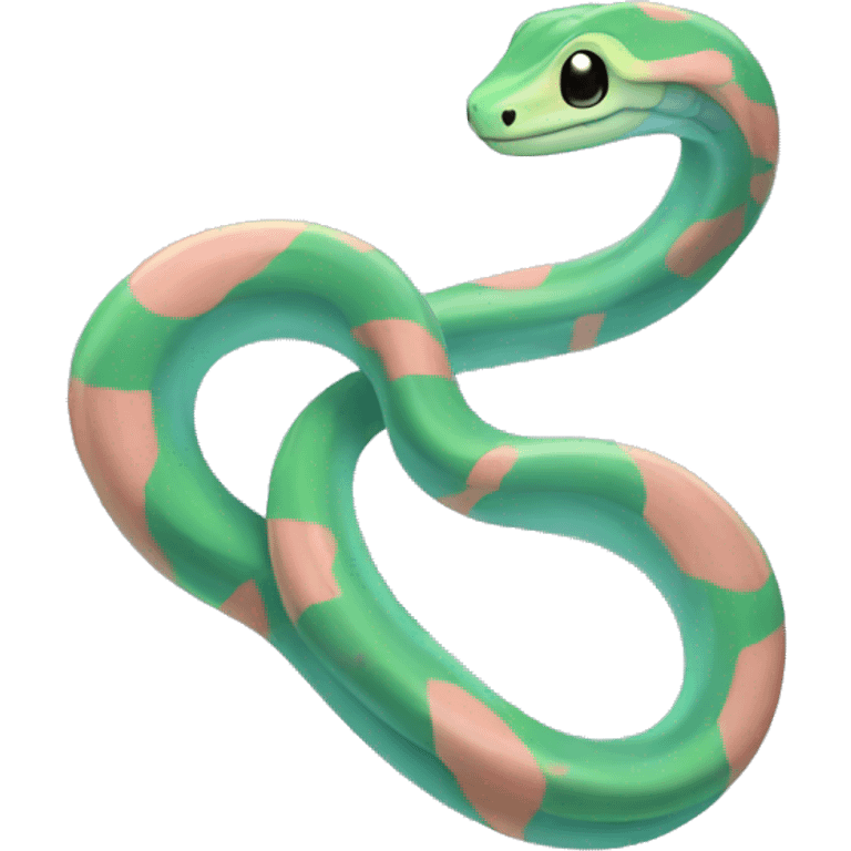 Kawaii colorful pastel vine snake  emoji