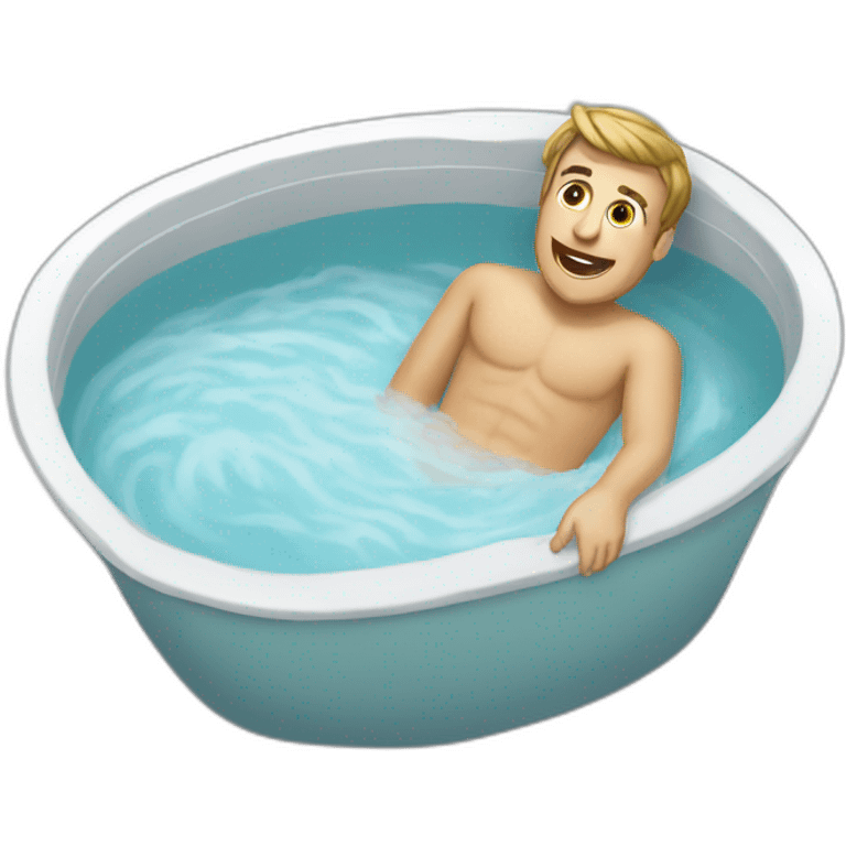 macron dans un bain emoji