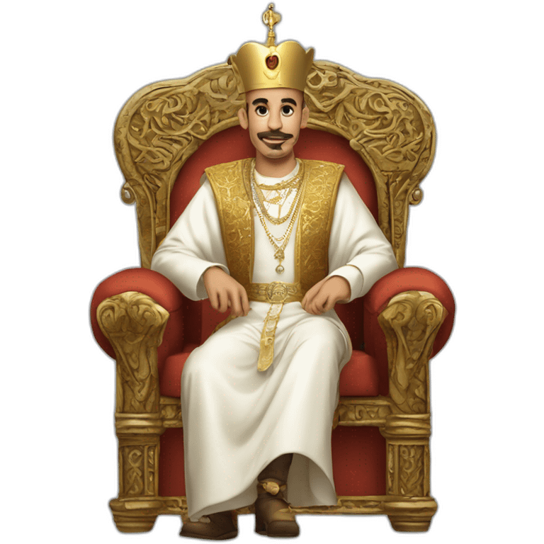 Mohammed 6 thé King of Morocco sitting on his trône emoji