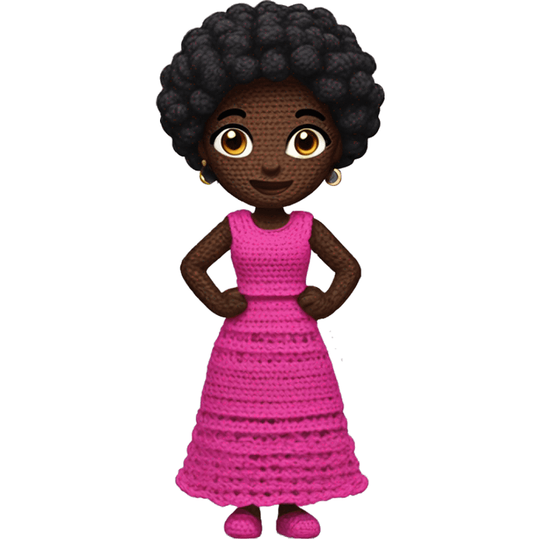 Black beauty in crochet outfit  emoji