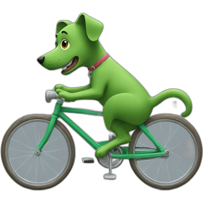 GREEN DOG RIDING BIKE emoji