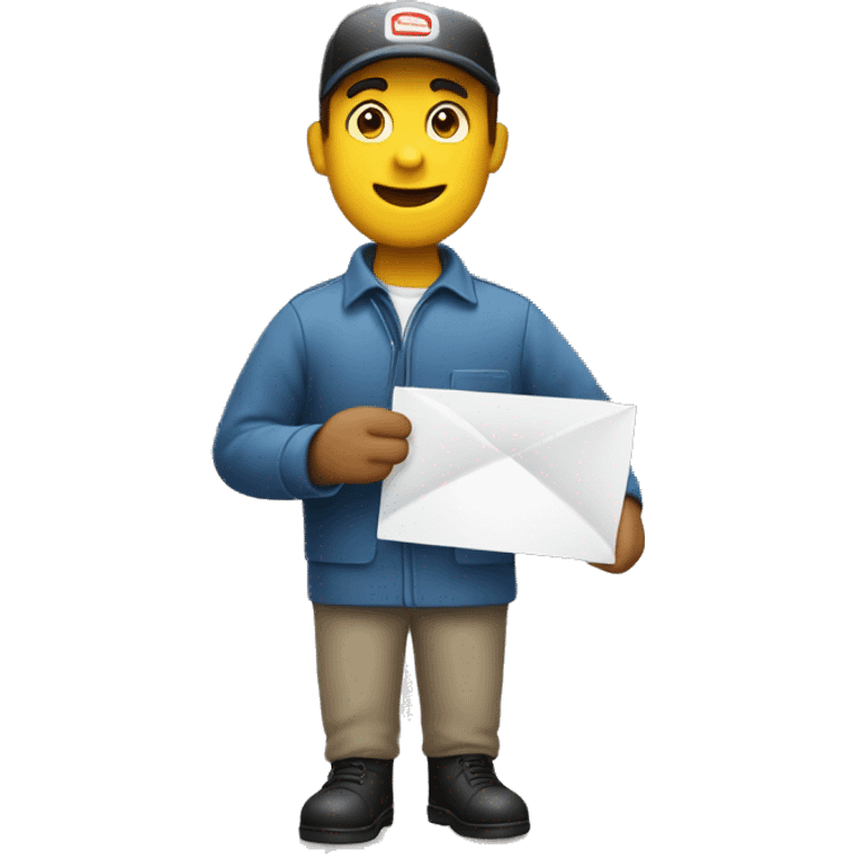 small full-body mailman holding a flyer  emoji