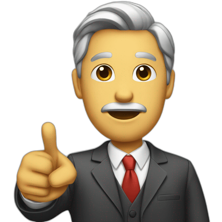 make docotor in suit who is pointing to his left side emoji