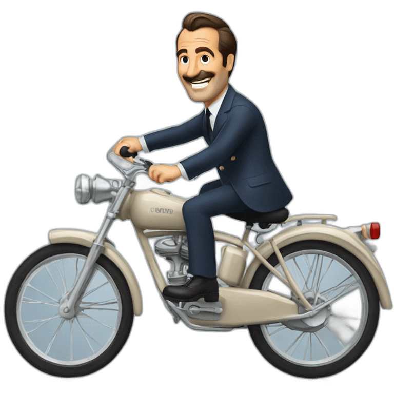 Jean Dujardin having fun on a bike emoji