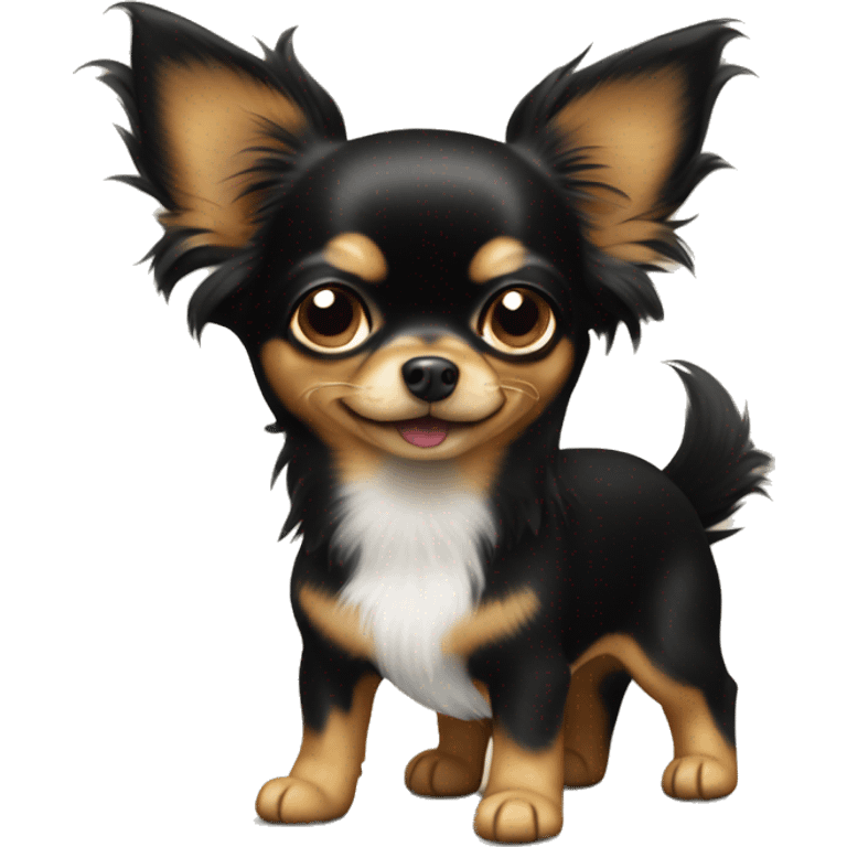 black and tan long-haired chihuahua emoji