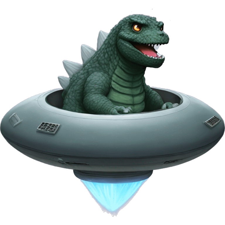 Godzilla in a UFO emoji