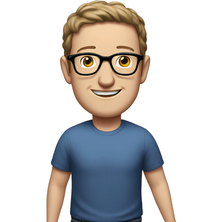 mark zuckerberg in glasses runs full body emoji