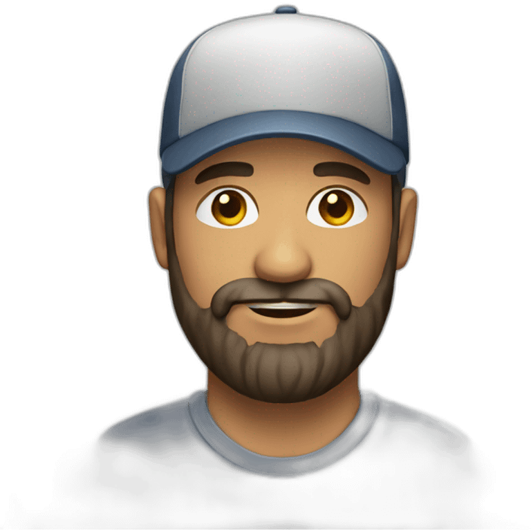 Man with beard on cap  emoji