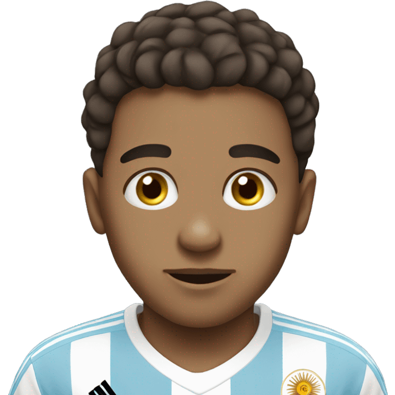 Boy fan of futbol always wearing Argentina jersey emoji