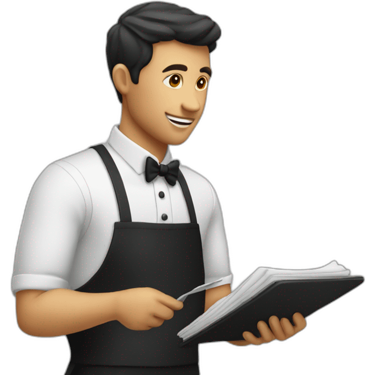 waiter with menu emoji