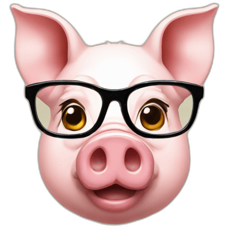 Pig with glasses emoji