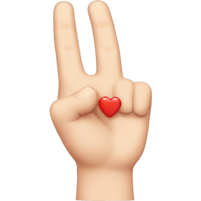 Korean finger heart using the middle finger and thumb emoji