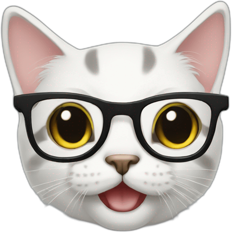 Cat black smile glasses emoji