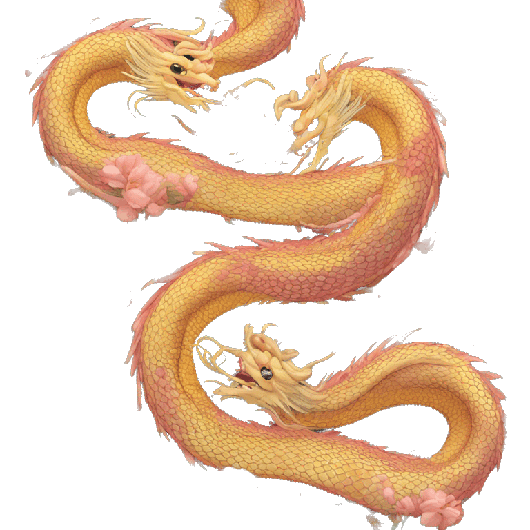 Eastern dragon serpent intricate patterns floral emoji