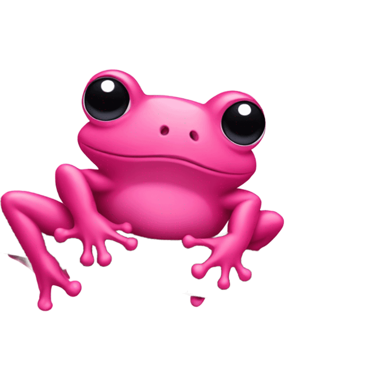 Pink frog in tree emoji