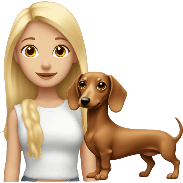 Blonde girl with dapple dachshund  emoji