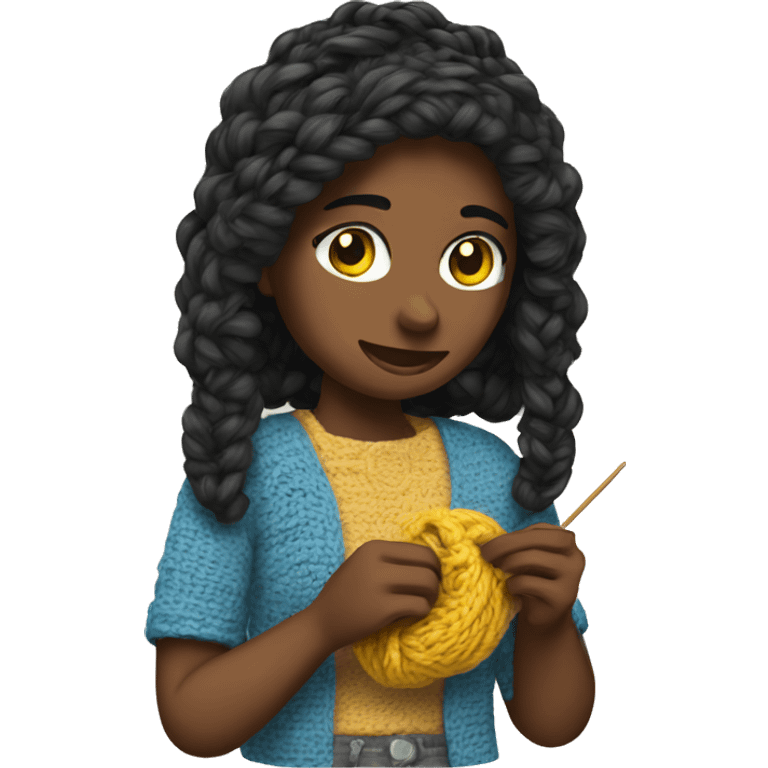 Girl crocheting emoji