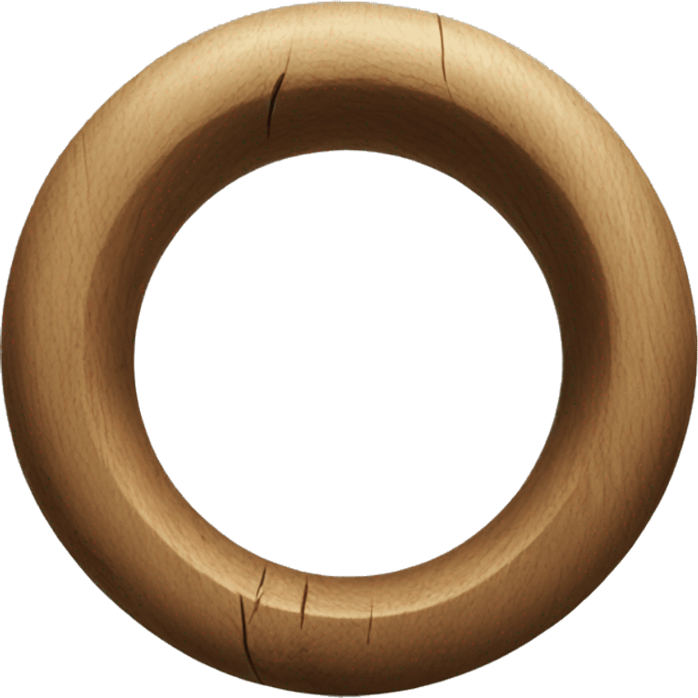 large wooden ring vertical from the ground emoji