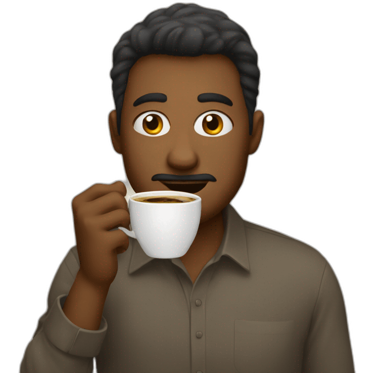 man drinking coffe emoji