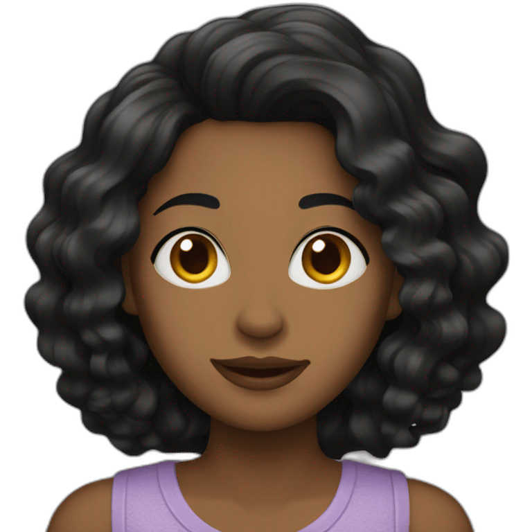 wavy black hair woman emoji