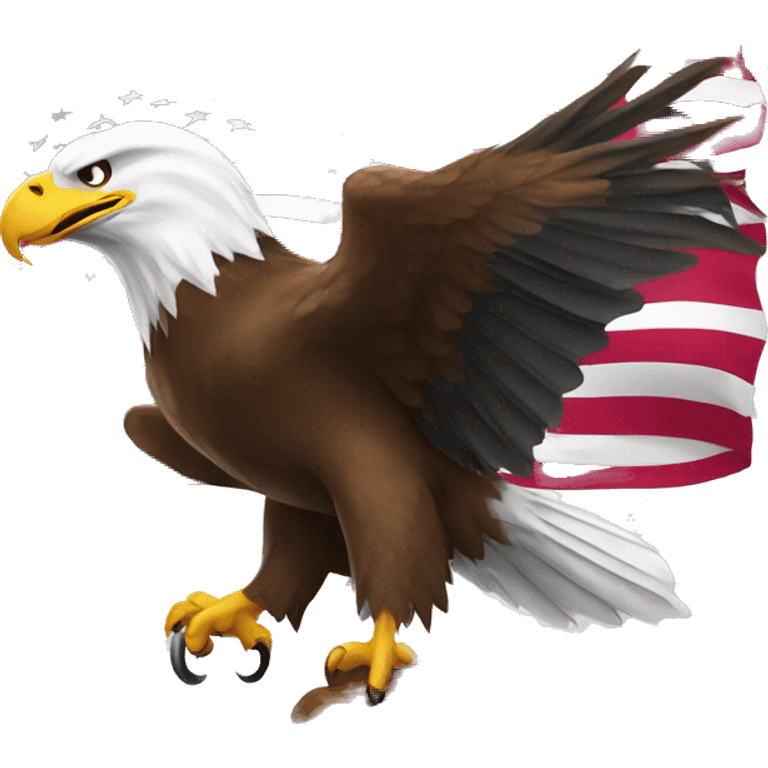 Bald eagle with cigar and American flag patriotic emoji