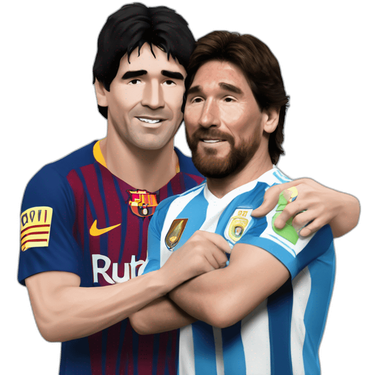 diego Maradona con leo messi emoji