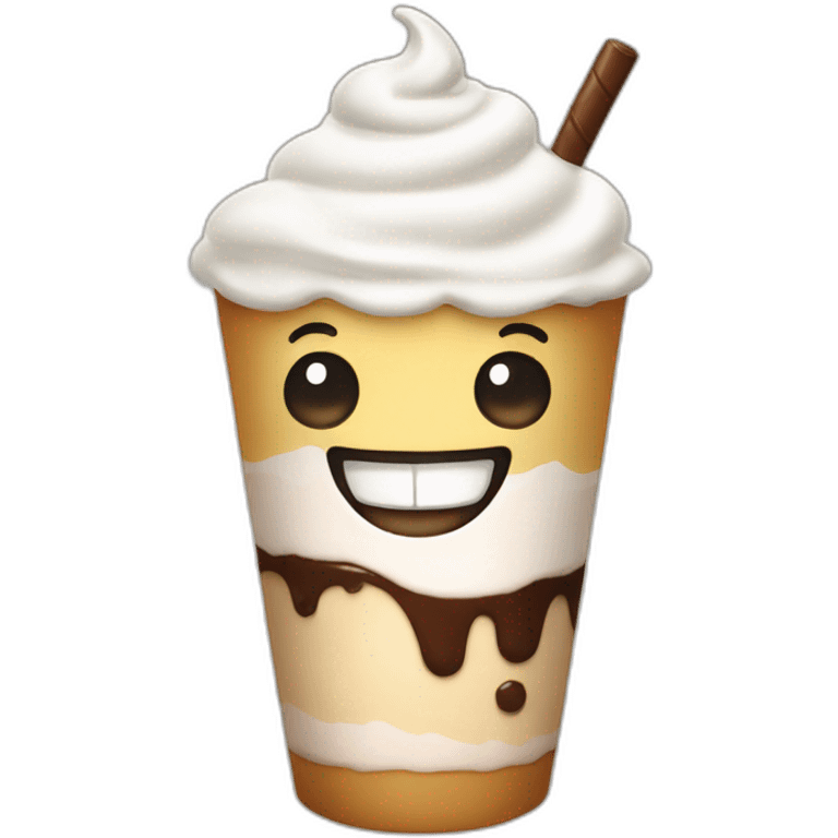 Smiling milkshake emoji