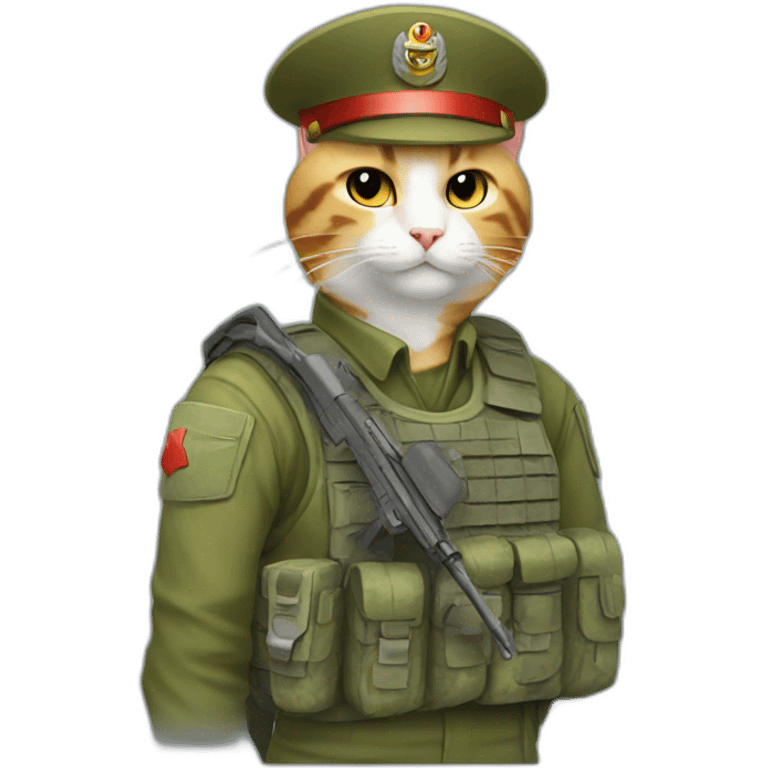 soldier cat with mario emoji