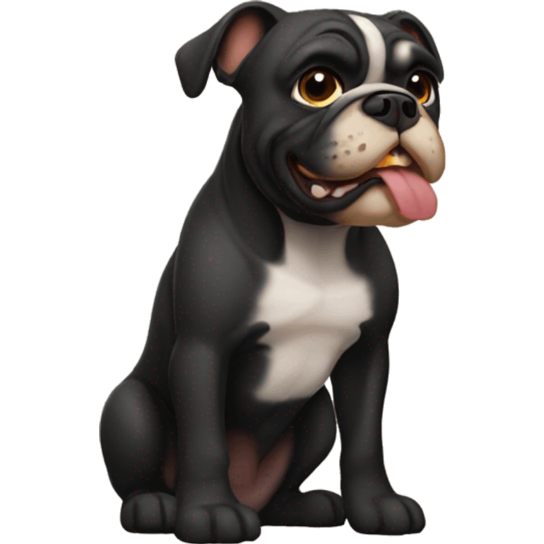 Black bulldog with tan emoji