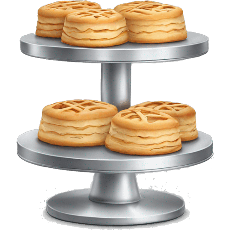 Realistic metallic silver pastry stand isolated  emoji