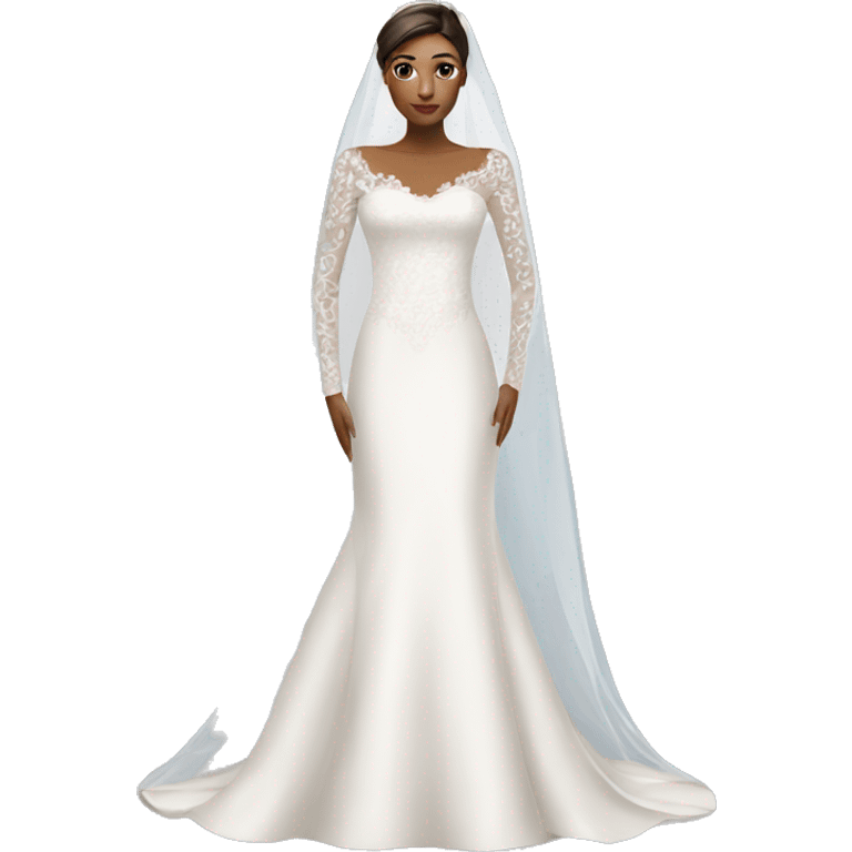 Long sleeve wedding dress emoji