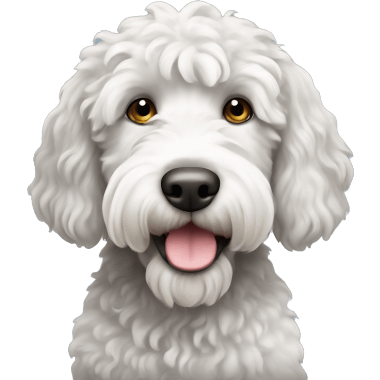 white and grey labradoodle emoji